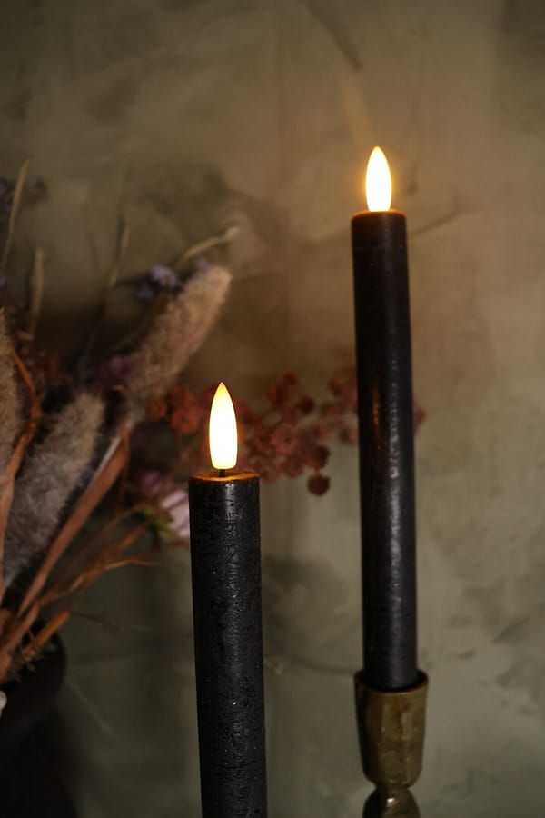 Set van 2 led dinerkaarsen zwart - Afbeelding 2