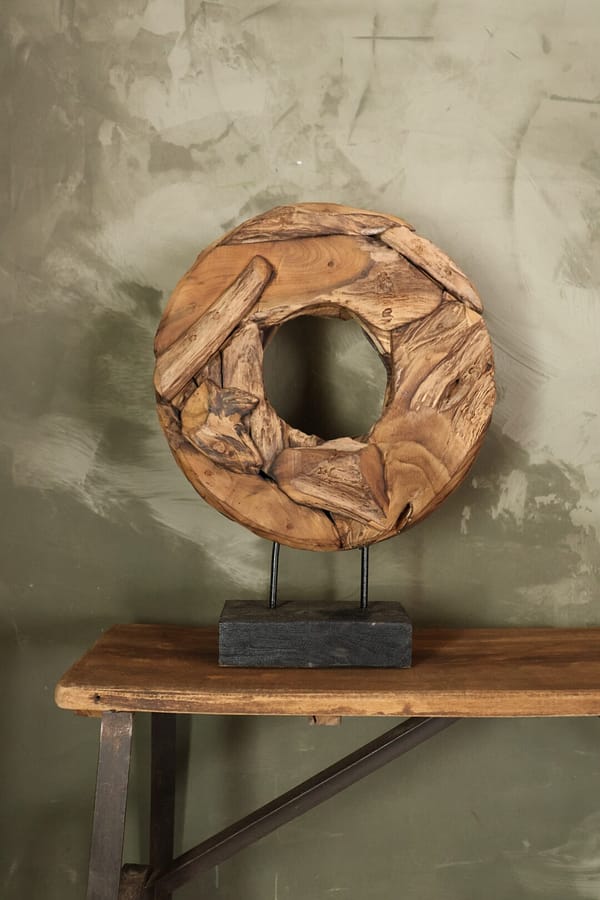 Houten wiel ornament
