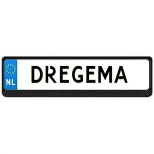 Kunststof kentekenplaathouder 'Click' 52x11cm Carbon-Look