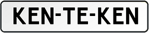 Kenteken plaat wit reflex lang