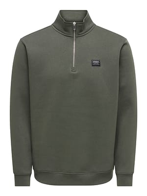 ONSDAWSON REG LS HALF ZIP HIGH NECK VD