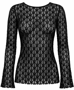 CARAYA L/S O-NECK A-SLEEVE LACE TOP JRS