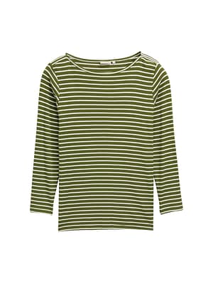 Plus Size - Long sleeve shirt with stripe pattern