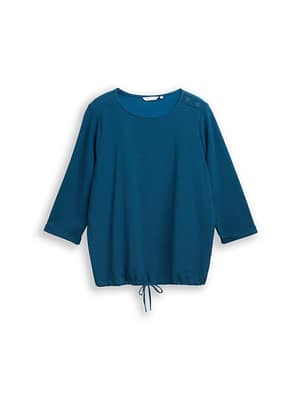 Plus Size - Long sleeve shirt with button details