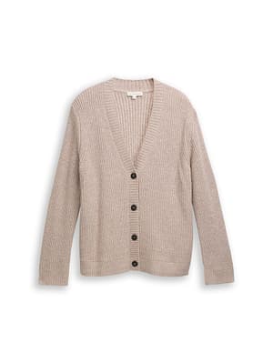 Plus Size - Ribbed cardigan with V-neck