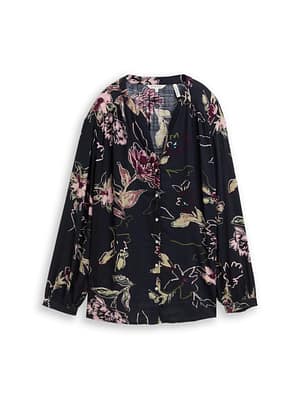Plus Size - Loose fit blouse with floral pattern