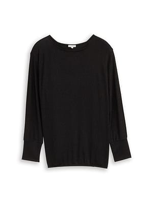 Plus size – loose fit long-sleeved shirt with glitter effect