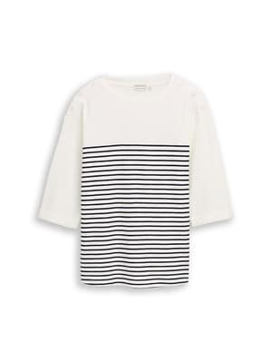 Plus Size - long-sleeved shirt with striped pattern