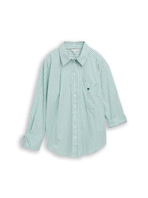 Plus Size – oversized shirt blouse with heart embroidery