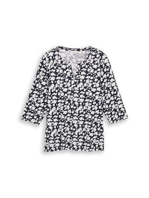 Plus Size - long-sleeved shirt with pattern