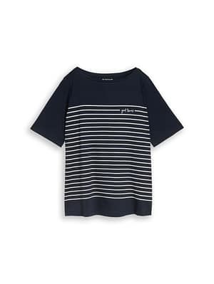 Plus Size - T-shirt with striped pattern