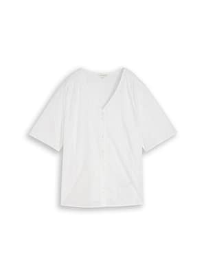Plus Size - Blouse with eyelet embroidery