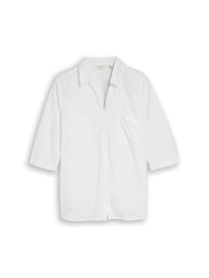 Plus Size - shirt blouse with linen blend