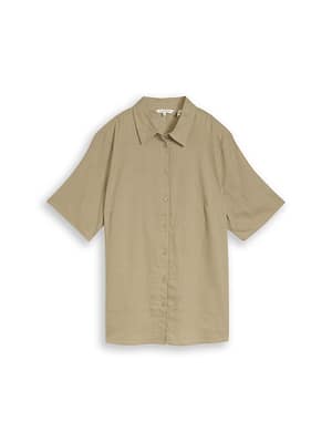 Plus Size - Loose-fit blouse with linen blend