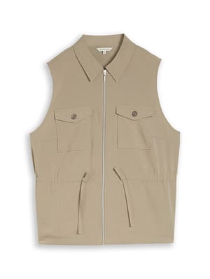 Plus Size - Regular Fit Waistcoat with Chest Pockets