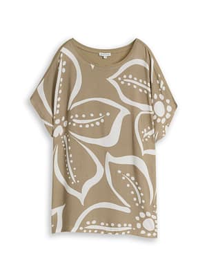 Plus Size - Mixed-fabric T-shirt
