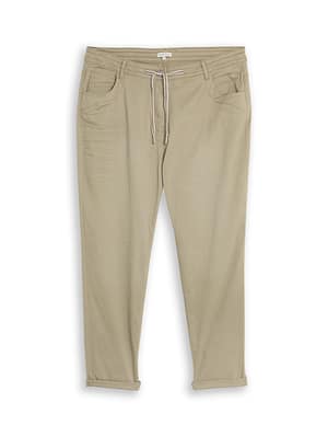 Plus Size - Cropped slim-fit trousers