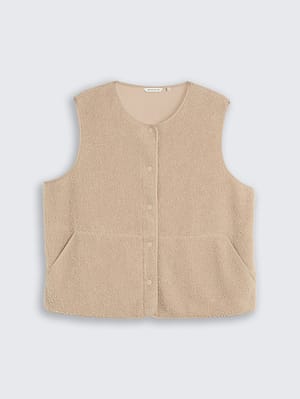Plus Size – Boxy-fit Teddy Vest