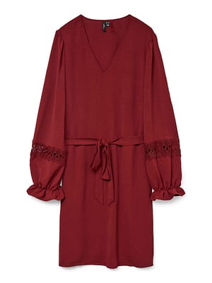 VMCALVA LACE LS SHORT DRESS WVN BOO CUR