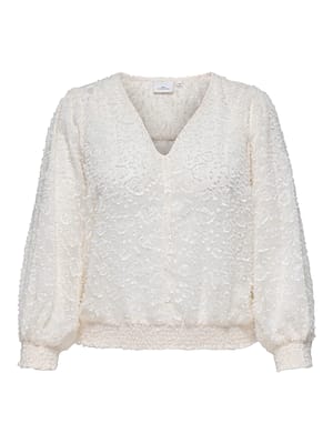 CAROTTA LS V-NECK EMB TOP WVN