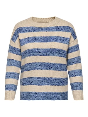 CARDUNDEE LIFE LS SEQ STRIPE O-NECK KNT