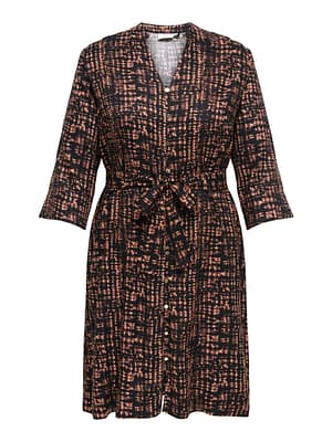 CARTILLI LIFE 3/4 SHIRT BLK DRESS AOP