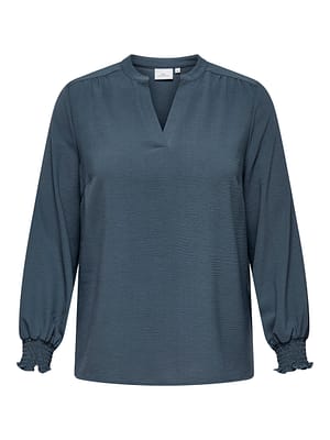 CARMETTA LIFE V-NECK LS TOP WVN NOOS