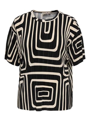 CARRAVENNA S/S PLISSE AOP TOP JRS NOOS