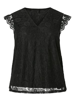 PCOLLINE SL LACE V-NECK TOP WVN NOOS QX