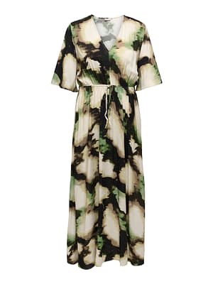 CARKERSTIN S/S V-NECK MAXI DRESS AOP