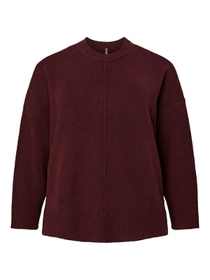 PCMALOU LS O-NECK CUTLINE KNIT NOOS QX