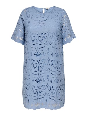 CARGELINA 2/4 O-NECK BLK DRESS WVN