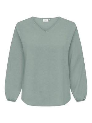 CARVICA L/S V-NECK TOP WVN NOOS