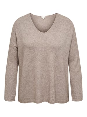 CARIBI LS RIB LOOSE V-NECK CC KNT