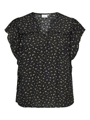 CARALBERTHE S/S V-NECK TOP AOP