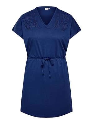 CARSALLY S/S V-NECK ABK DRESS JRS