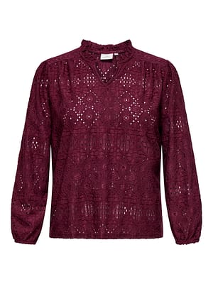 CARLUZIA L/S V-NECK BLOUSE JRS