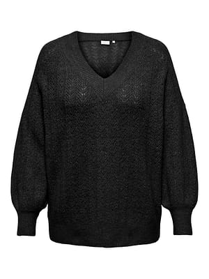 CARLUCILLA LS GLITTER V-NECK KNT