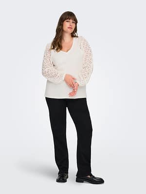 CAREFFIE LS V-NECK BLOUSE JRS