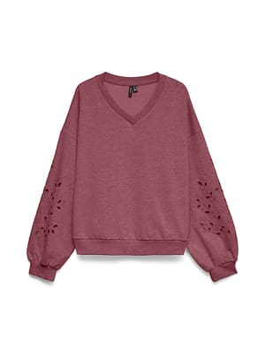 VMELLIE LS V-NECK EMB SWEAT JRS EX CUR