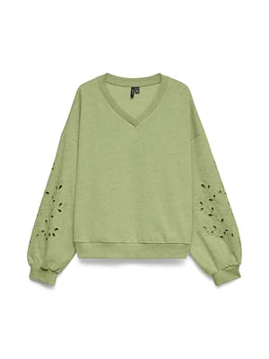 VMELLIE LS V-NECK EMB SWEAT JRS EX CUR