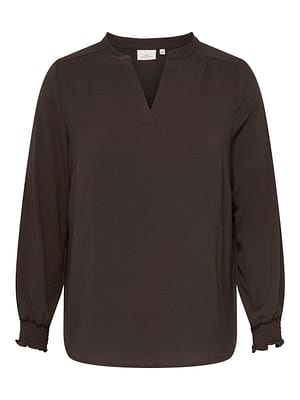 CARMETTA L/S V-NECK TOP WVN NOOS