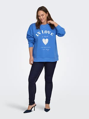 CARSOFIA L/S WORD O-NECK SWT JRS