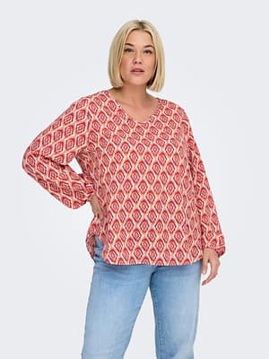 CARVICA L/S V-NECK TOP WVN NOOS