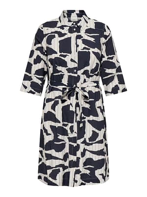 CARMISIA 3/4 BLK SHIRT DRESS WVN