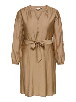 CARJOANNA L/S BLK EMB DRESS WVN
