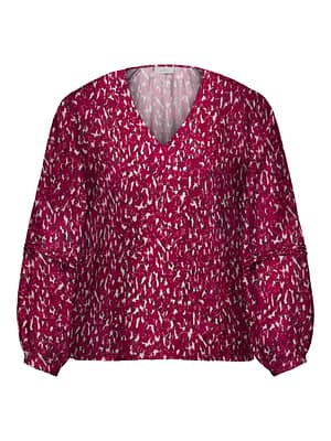 CARCAMILLE L/S V-NECK BALLOON TOP AOP