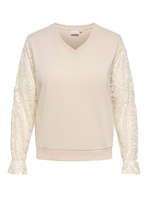 CARBROOKLYN L/S V-NECK LACE SWEAT JRS
