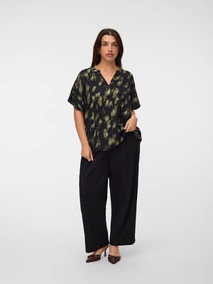 VMCLANINI S/S V-NECK TOP WVN BTQ CUR