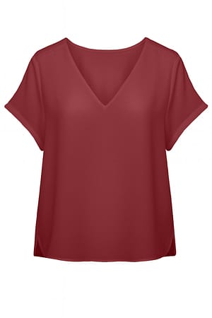 CARBELLY MIKASI SS V-NECK TOP AOP
